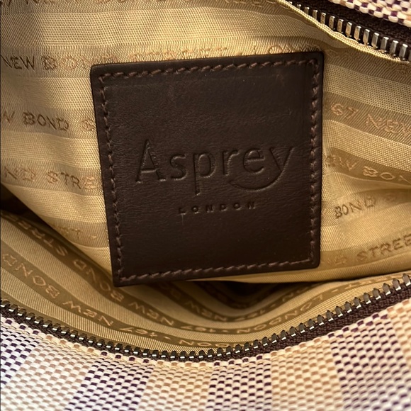 Asprey Brown and Cream Striped Tote -like new! - Picture 4 of 12